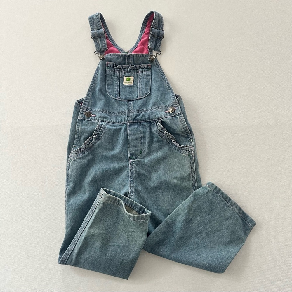John Deere 4T Toddler Girl Blue Denim Overalls